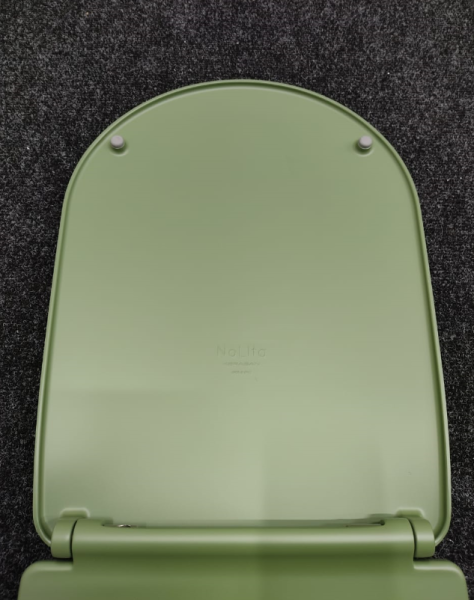 Kerasan Nolita Сиденье для унитаза SLIM быстросъемное, цвет Verde, петли хром (микролифт) 