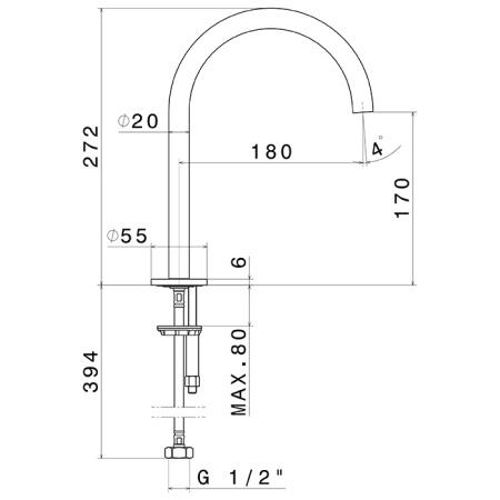 Newform X-Steel 316 Смеситель для раковиныс монтажом на борт и управлением, цвет: нержавеющая сталь 