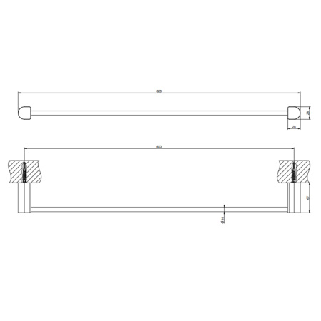 GESSI Rilievo Полотенцедержатель, 60 см, цвет: хром 