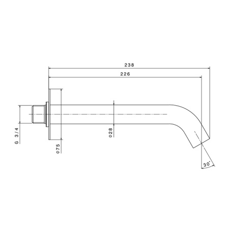 Newform X-Steel 316 Излив для ванны настенный, 226 мм., цвет: PVD Brushed gun metal 