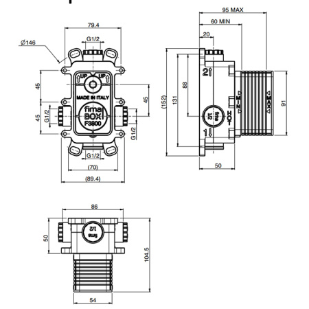 FIMA|Carlo Frattini Внутренняя часть встраваемого смесителя на 1-2 выхода 